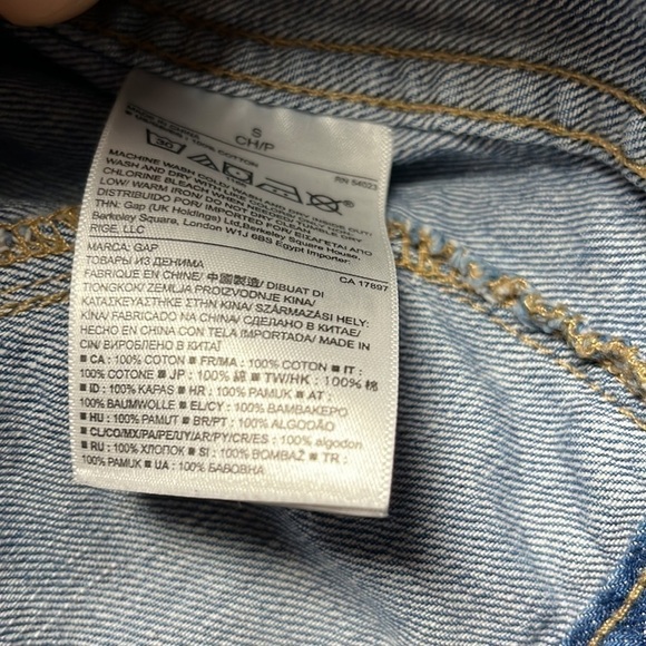 GAP Y2K 1969 cropped indigo wash full Zip Up Denim Jacket small - Picture 6 of 6